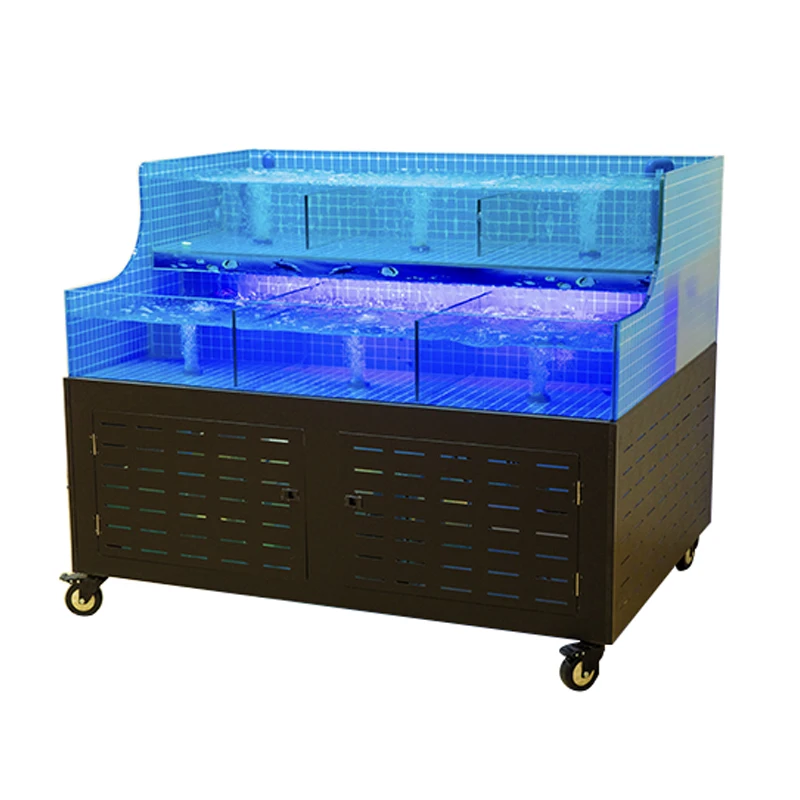 Live display tank seafood aquarium display customization oxygen pump seafood pool water tank retail