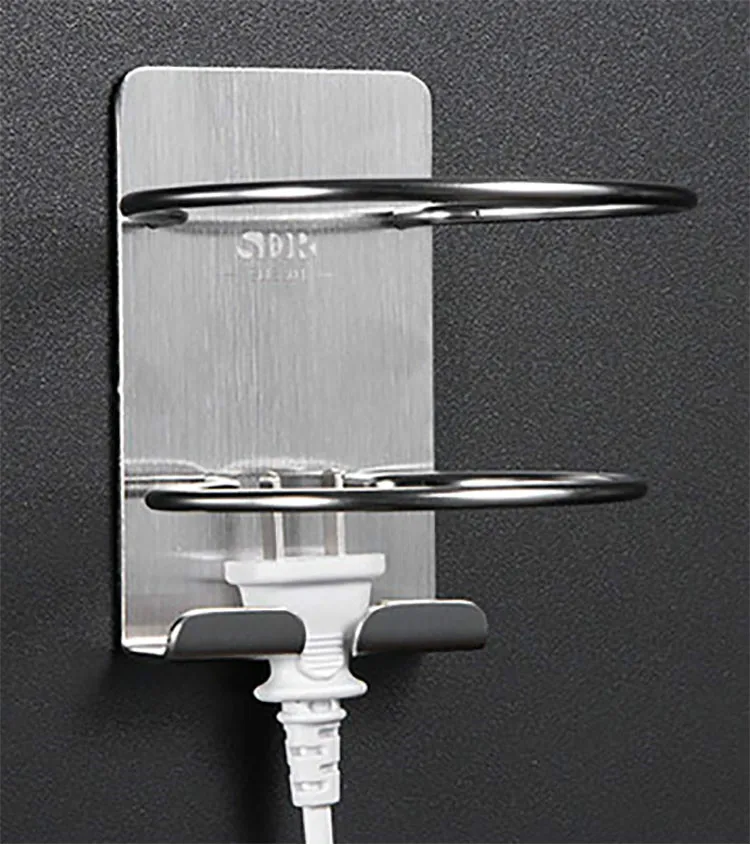 Bathroom Stainless Steel Wire household Metal Holder Wall Mounted Hair Drying Rack Hair Dryer Racks