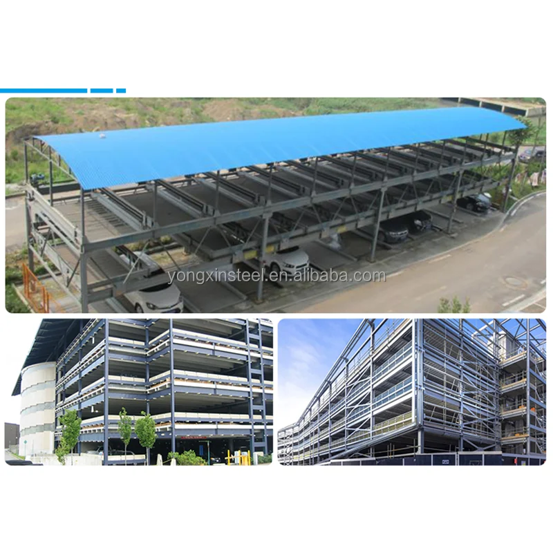 High Quality Prefab Steel Structure Carport Building For Supermarket With Car Parking Prefabricated Steel Garage