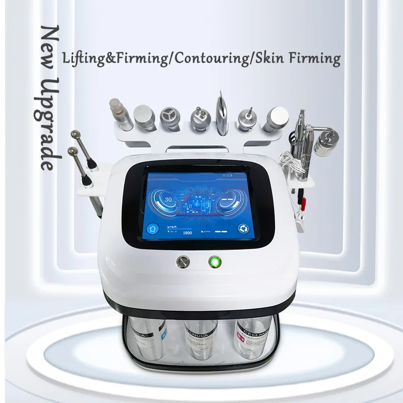 Newest Portable 7 In 1 Hydra Oxy Jet peel Facial Machine Hydradermabrasion With Acne Treatment Plasma Shower H2o2 Machine