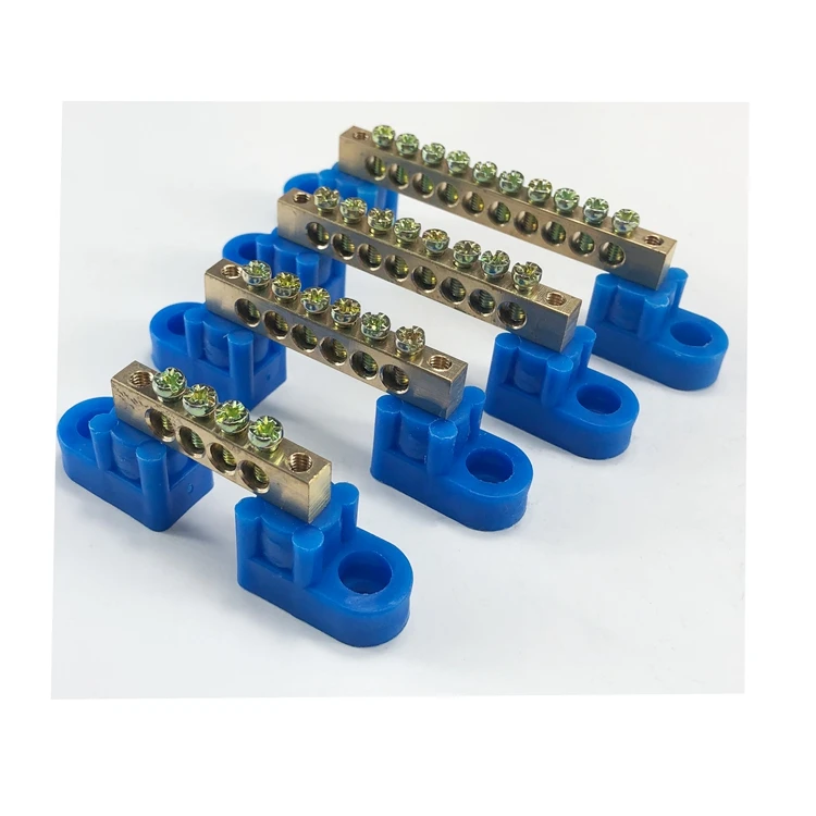 Chaer hot sale big current brass earth terminal block copper wiring electric connector 500v cable bar dc neutral link