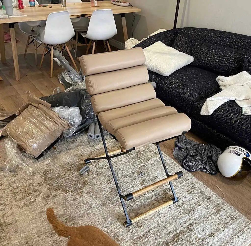 Custom Logo Designer Privy Cocktail Brass Ribbed Leather Kitchen Counter Height Bar Stools