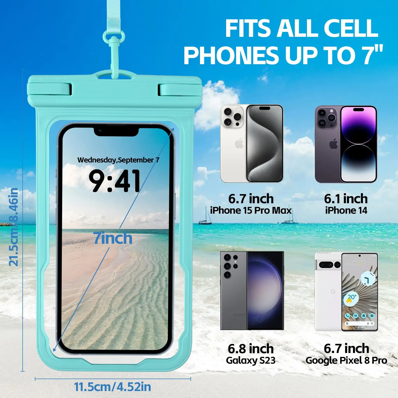 Pvc Waterproof Phone Case Waterproof Phone Pouch Underwater Cell Phone Case For Travel Swimming Beach