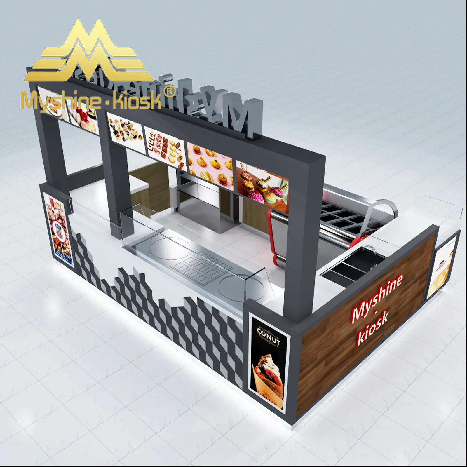 Baked Potato Kiosk Franchise Factory Customization sushi bar Fast Food Kiosk