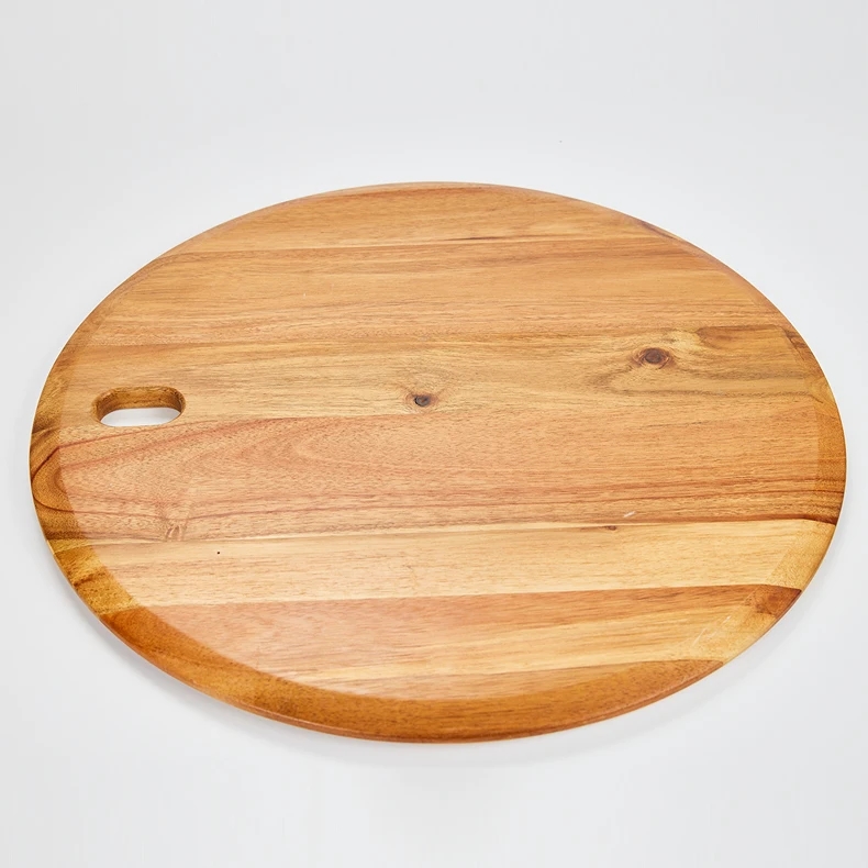 2022 Wholesale Custom Rectangle Chopping Blocks Wood Food Serving Tray Acacia Wooden Cutting Board with Handle