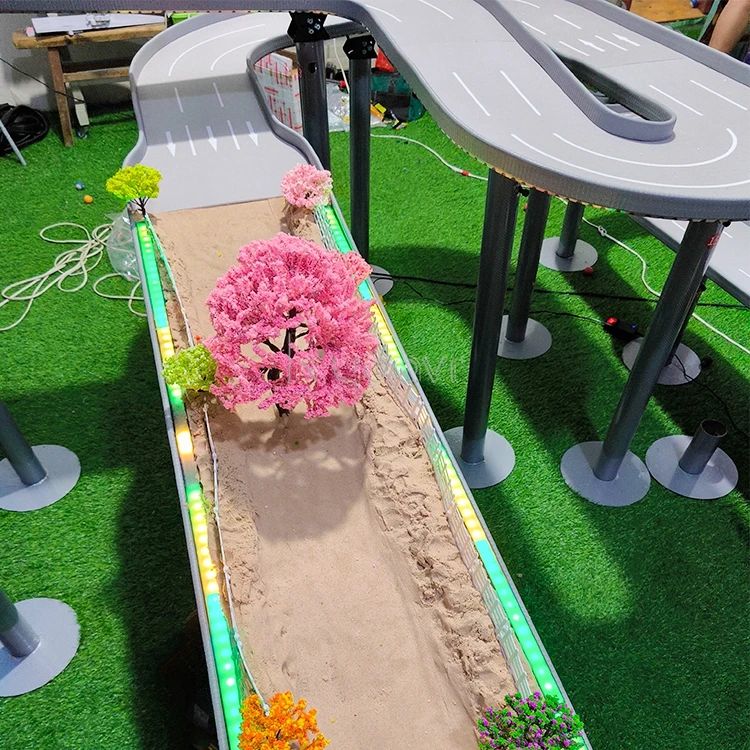 Building blocks toy race magnet maze race pinball marble battle run ball track billiards marble rolling ball game