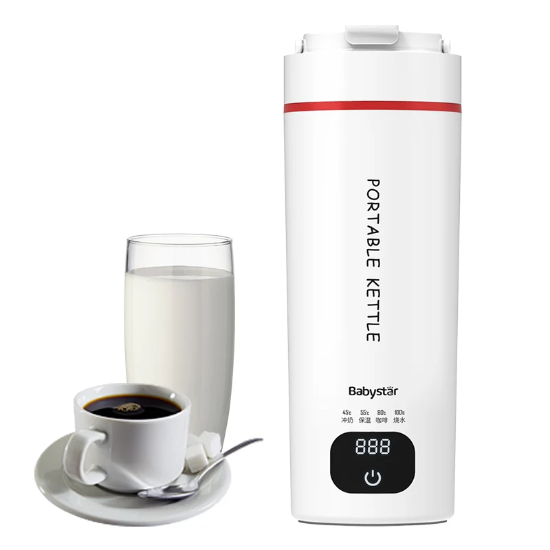 Travel Electric Kettle - small portable mini tea and coffee hot water kettle for travel and work with cup bag