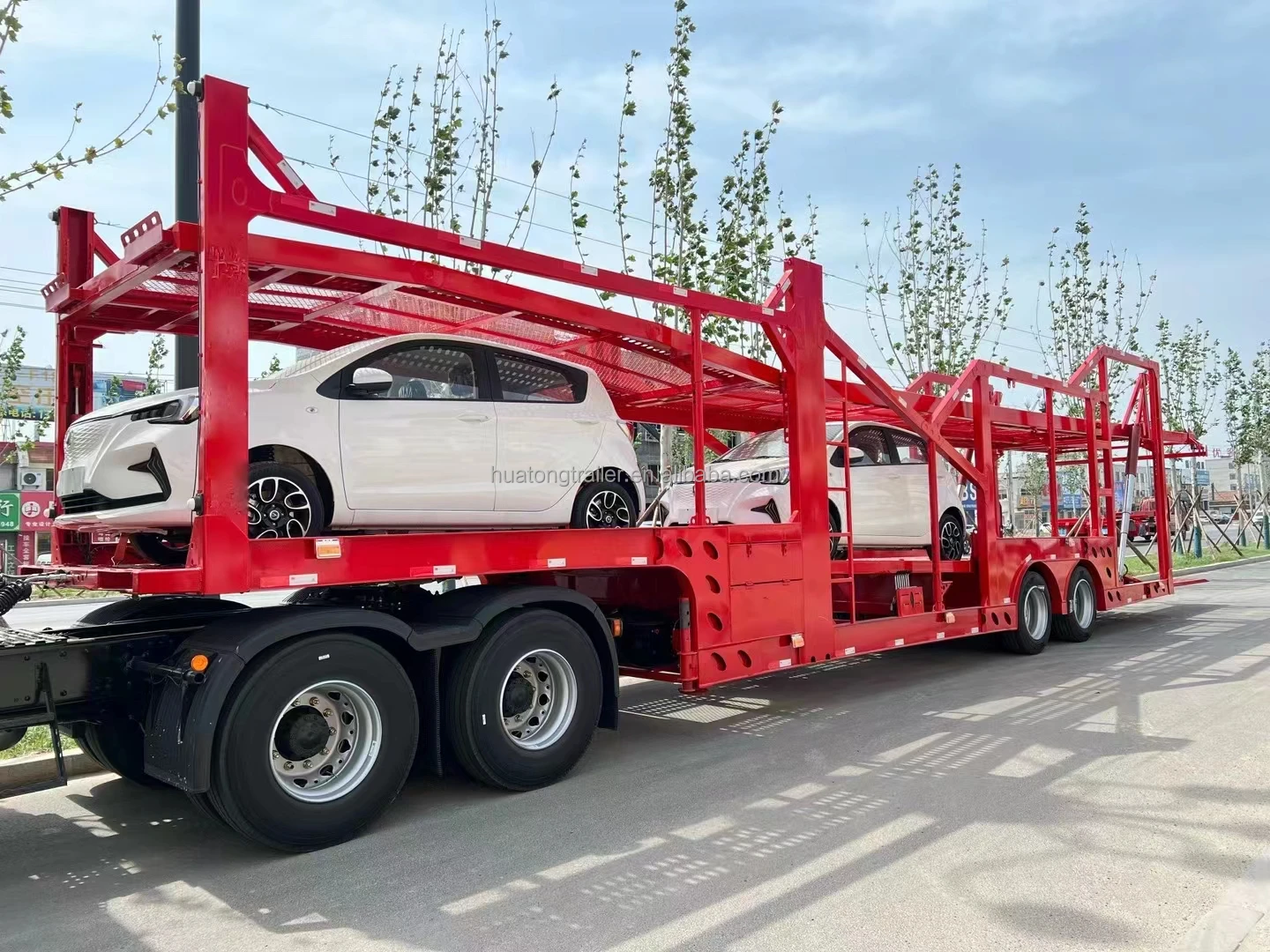 Многоосный автомобильный транспорт полуприцеп транспортный автомобиль двухпалубный Перевозчик Полуприцепы грузовик