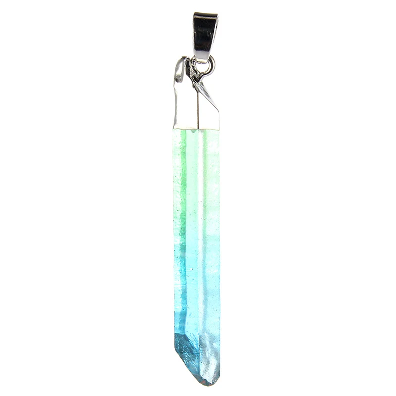 Natural Gem Stones Clear Crystal Necklaces & Pendants Reiki Healing Irregular White Yellow Purple Pink Quartz Pendulum