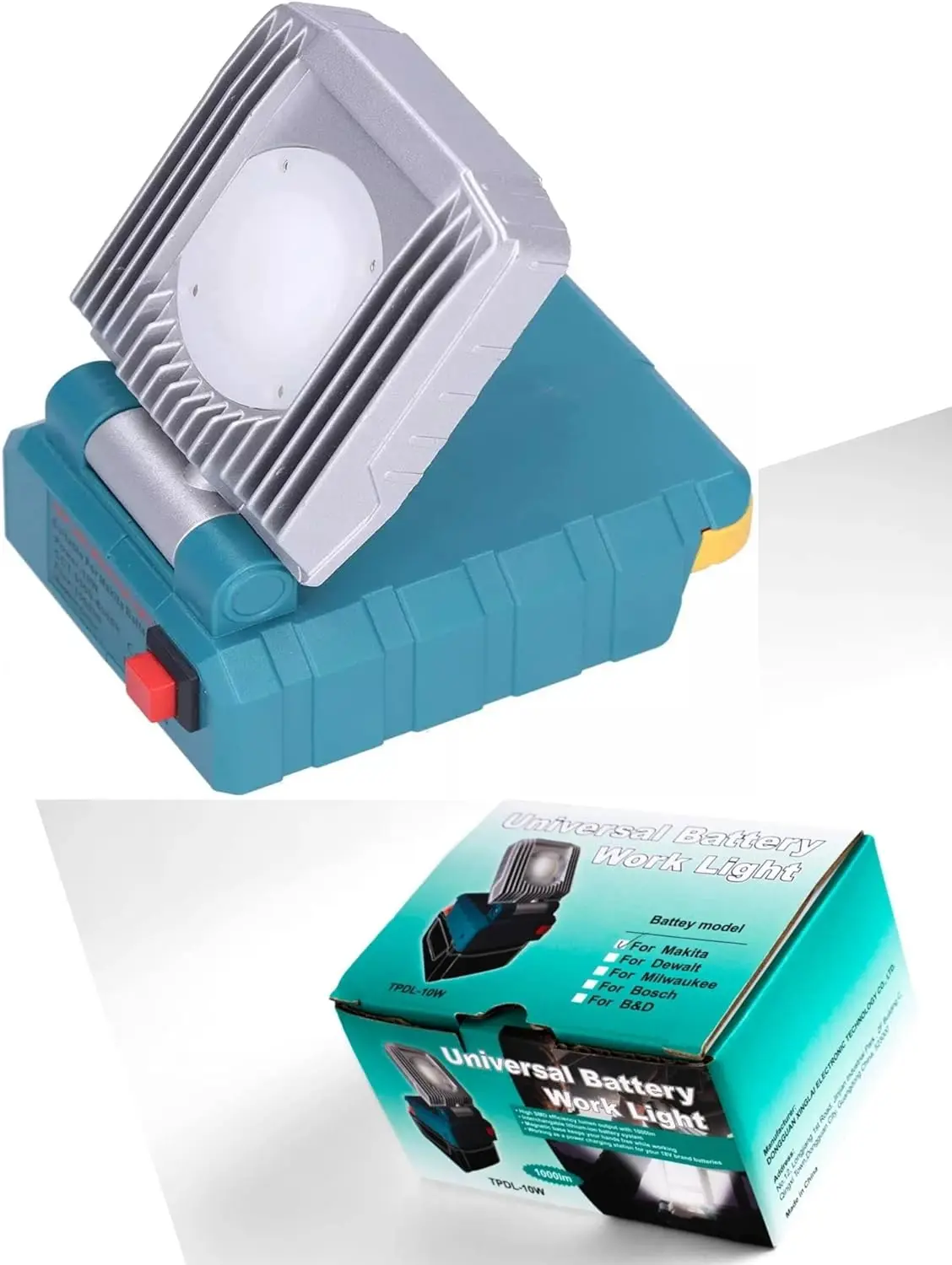 Urun 10W Cordless Portable Battery Powered LED Work Light Battery powered Lamp suit for 18v 20v lithium ion power tool batteries