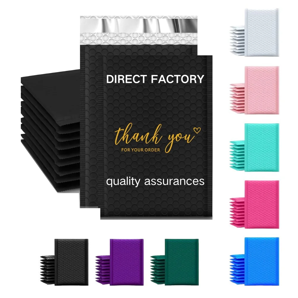 Eco-Friendly Shipping Package Padded Wrap Envelops Wholesale Thank You Poly Bubble Mailer Bag Custom Print 6 X 9 With Logo