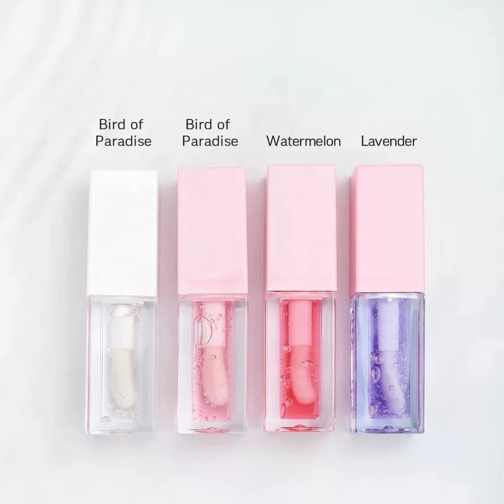 Hot Sale Korean Pink Lip Glaze Lips Skin Care Squeeze Tube Lip Oil Custom Label With Screw Lid