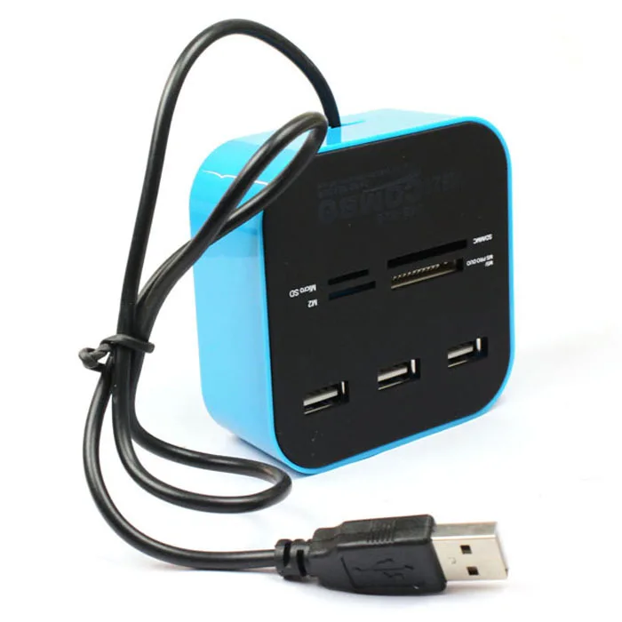 Smart usb hub Good quality usb hub 2.0 3 Ports + TF SD Card Reader Slot High Speed usb hub