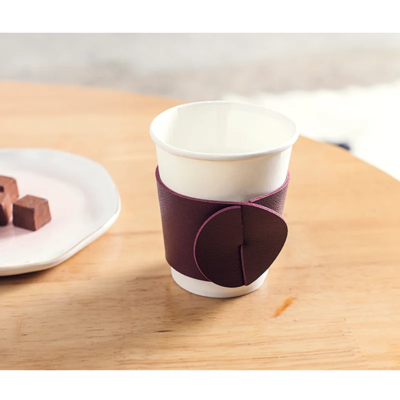 
Wholesales Hot Disposable Coffee Paper Custom Cup Sleeve Leather Cup Holder 