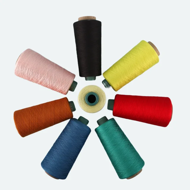 50% Acrylic 28% PBT 22% Nylon Acrylic PBT Nylon Blend Yarn Dyed Core Spun Knitting Yarn