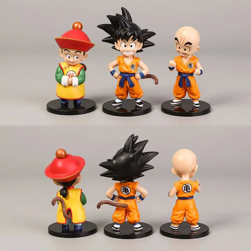 
Six Styles Cute Dragon Ball Z Anime Custom Mini Small Kids Collection Goku Gohan Pvc Action Figures Toys Set 