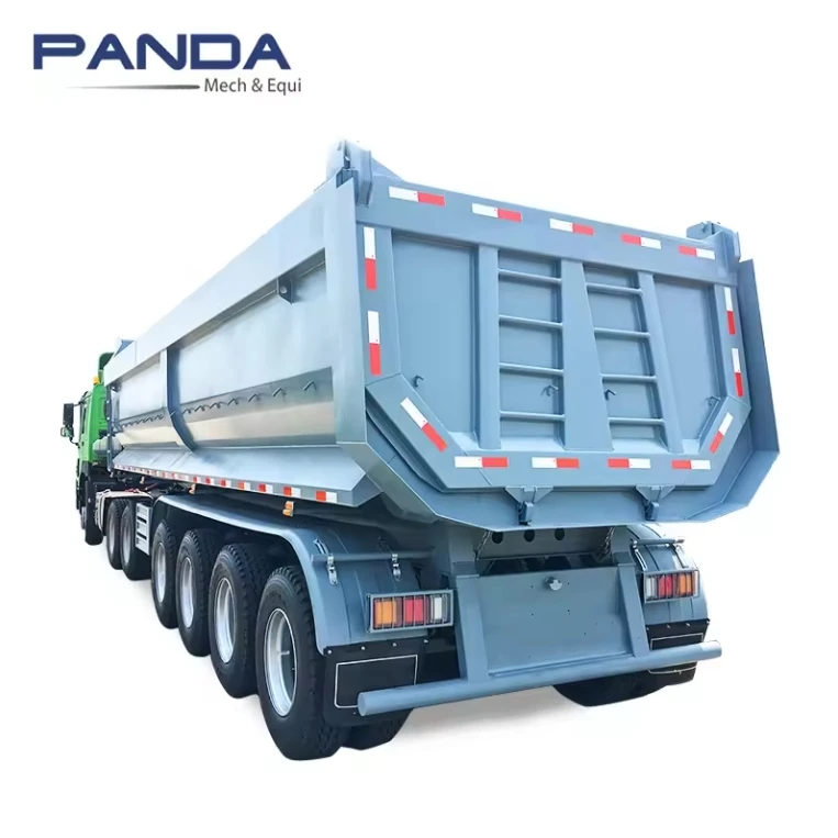 tipper truck used Hydraulic Cylinder End Dump Trailer Tipper Semi Truck Low Bed 5x8 Dump for Sale 4 Axles UType 50tons Steel 40T