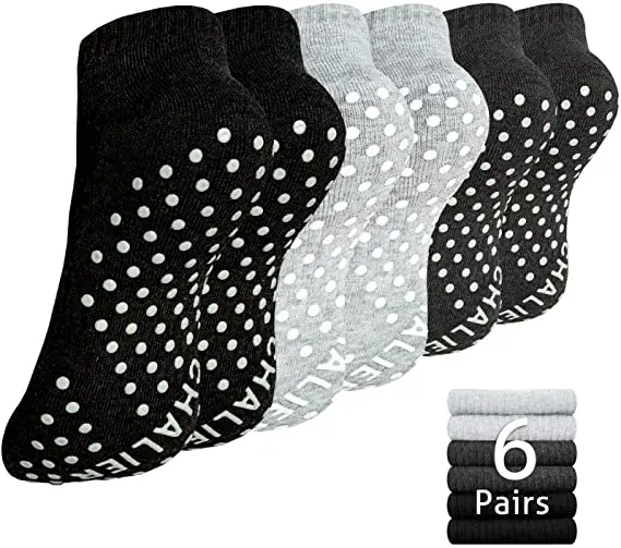 knit Yoga Pilates Non Slip Socks with Grips Indoor Barre Workout Hospital Socks