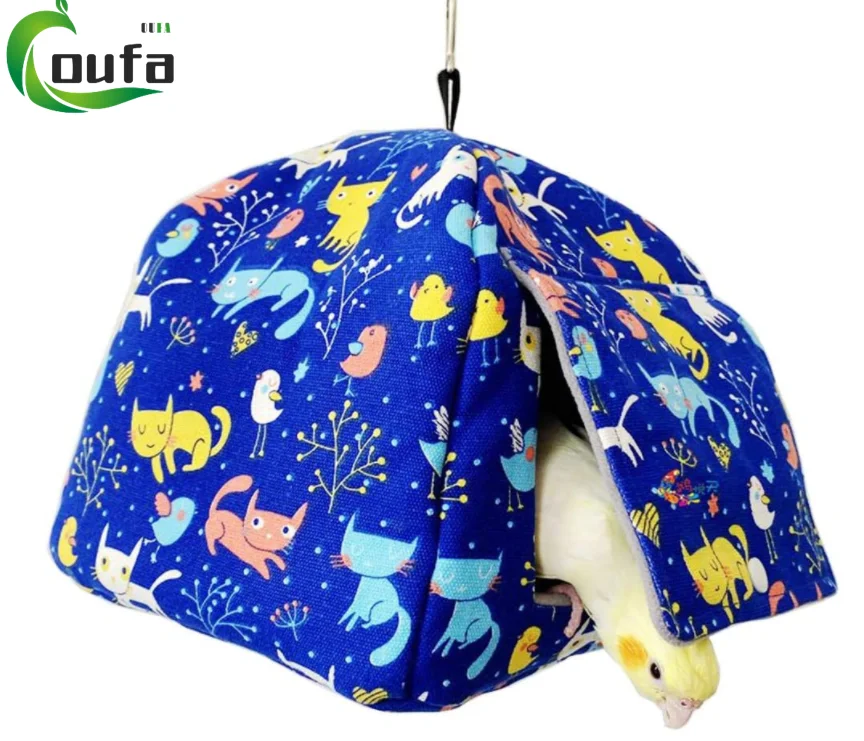 Winter Warm Bird Nest Bed Hanging Hammock Snuggle Hut Parrot House Tent Toy Bird Cage Perch for Parakeet Budgies