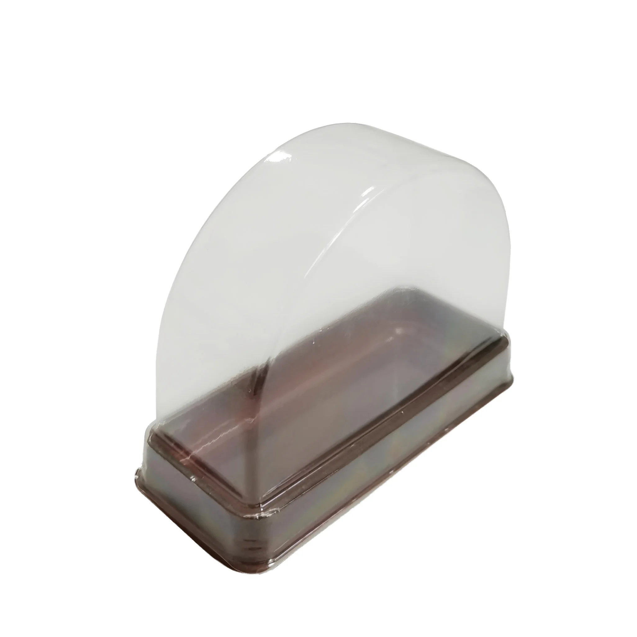 The latest design dome transparent lid disposable plastic Swiss roll cake case accepted for customization