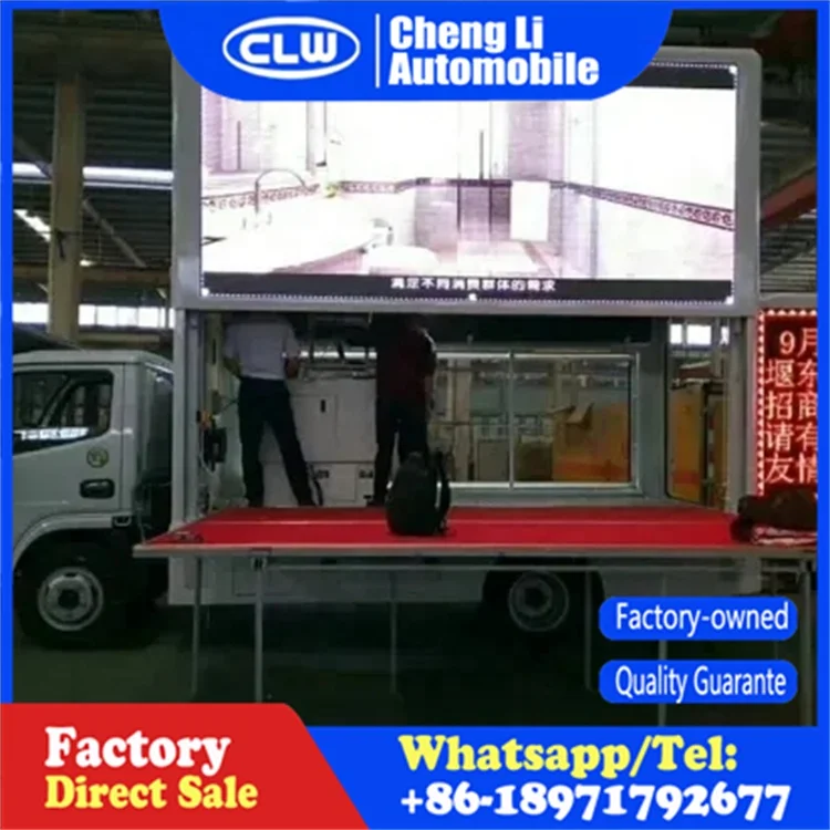 Mobile Dongfeng 4x2 Led Advertising Screen Billboard Vehicle Van Stage Truck Led Sign Display