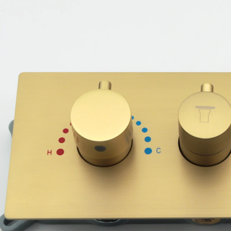 Bathroom Shower Faucet Control Valve Four Functions Thermostatic Water Switch Brass Main Body With Embedded Box