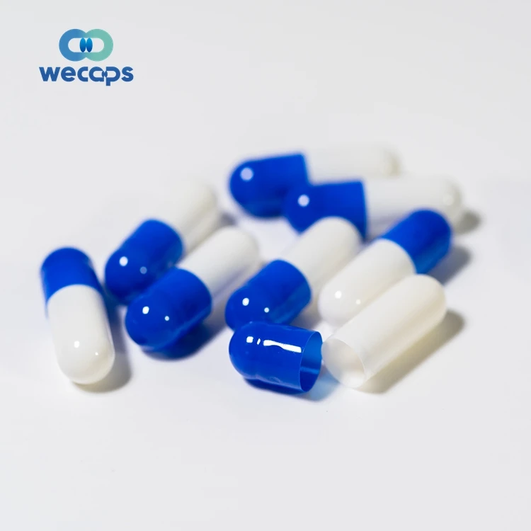 Wecaps Hot Sale Blue Gelatin Empty Capsule Gelatin Pill Capsules Separated Empty Hard Gelatin Capsules