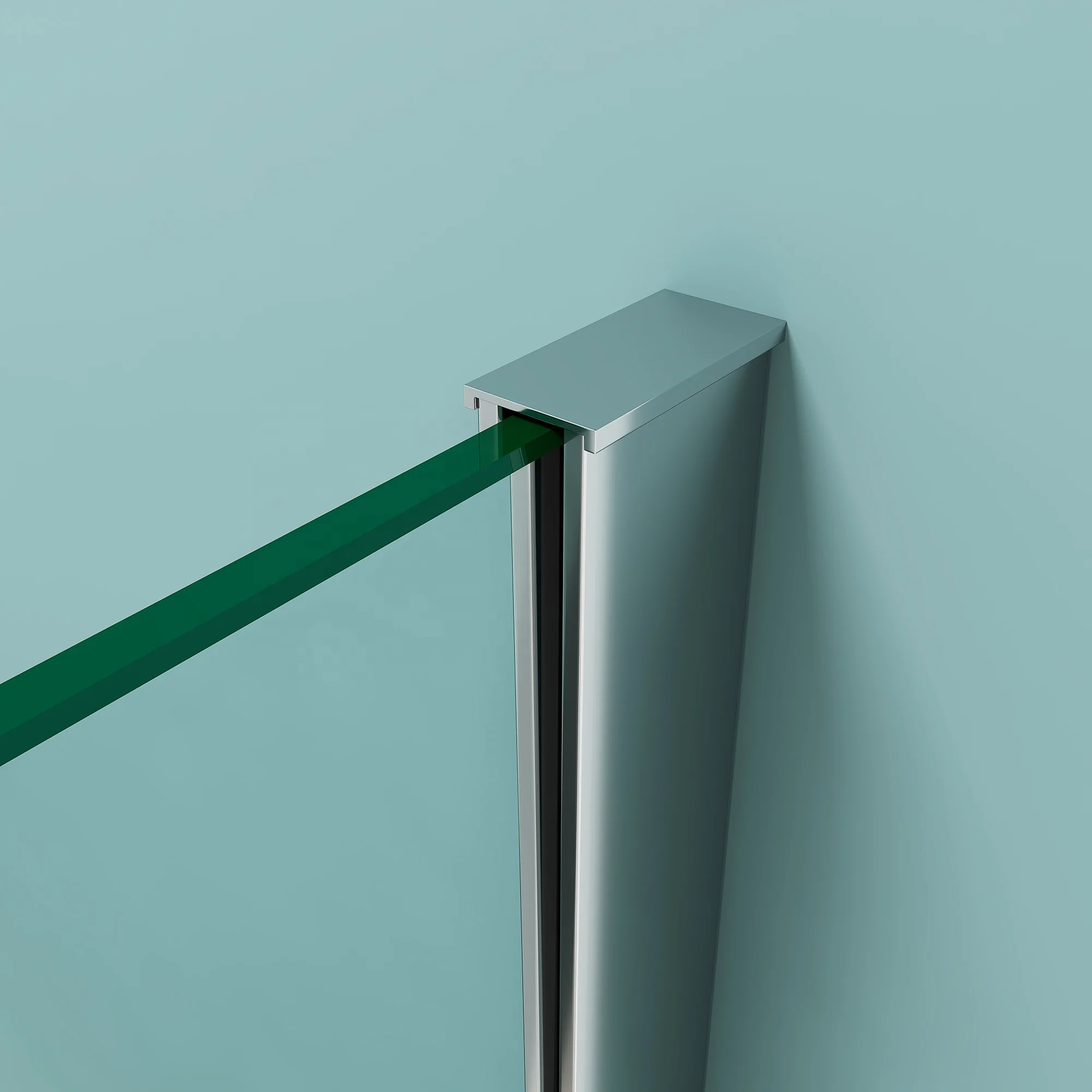 Exceed Modern Tempered Ribbed Glass Walk In Bathroom Shower Enclosure Shower Door