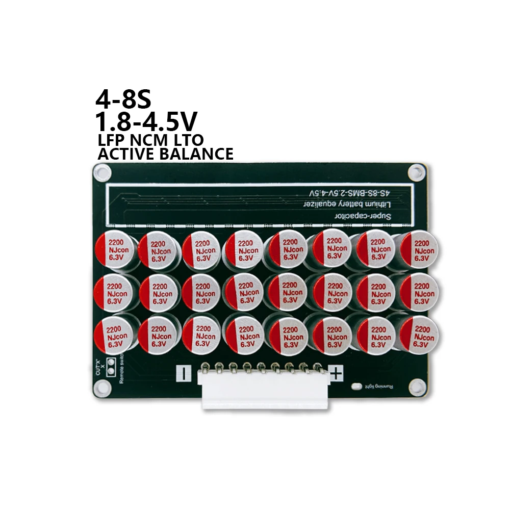 XJ 4S-24S Active Balancer 5.5A Battery Equalizer Lifepo4 Lipo LTO Battery Energy Transfer Capacitor Balance for E-bike