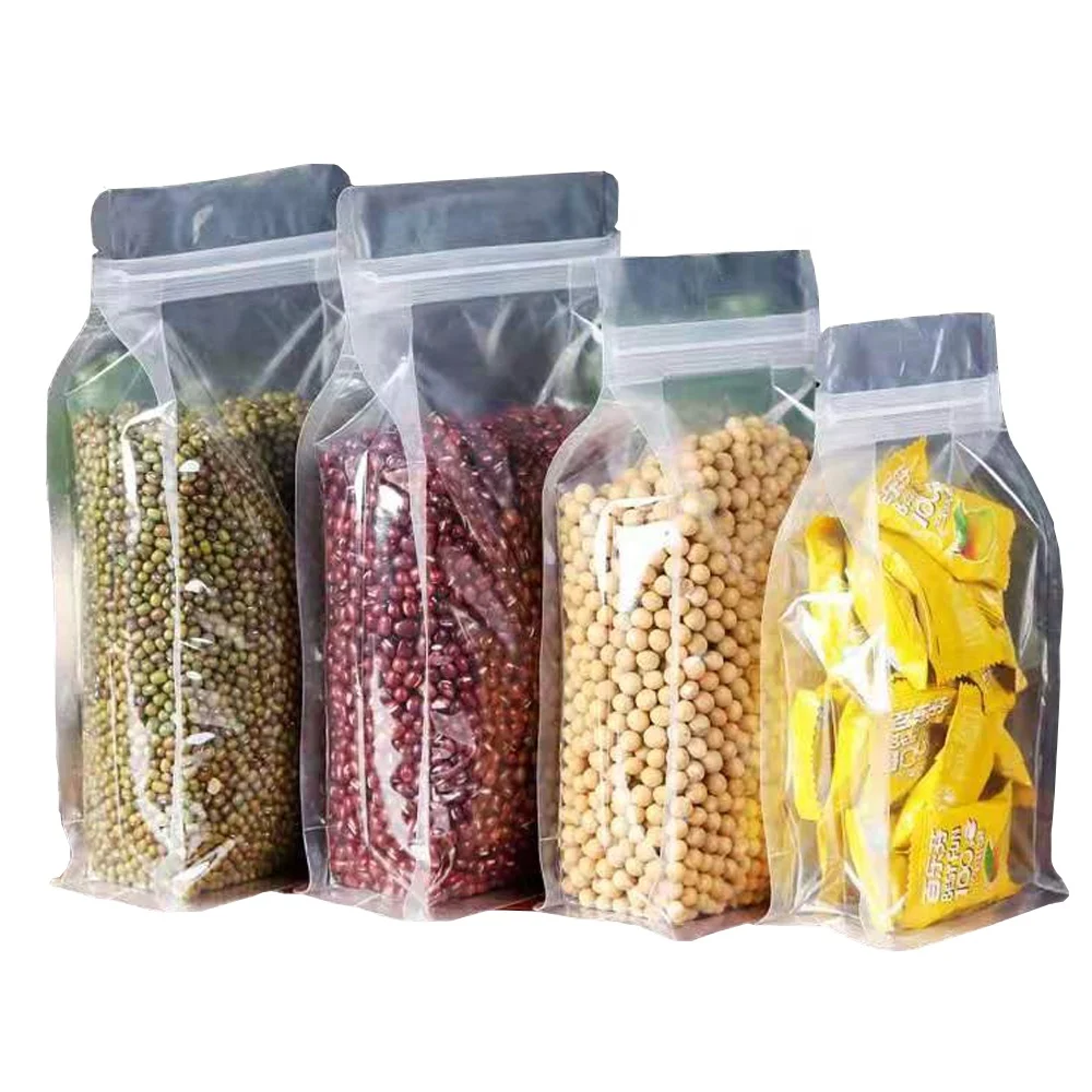Clear Plastic Zip Lock Stand Up Bag Self Seal Resealable Reusable Food Snack Candy Tea Coffee Storage Packaging Pouches
