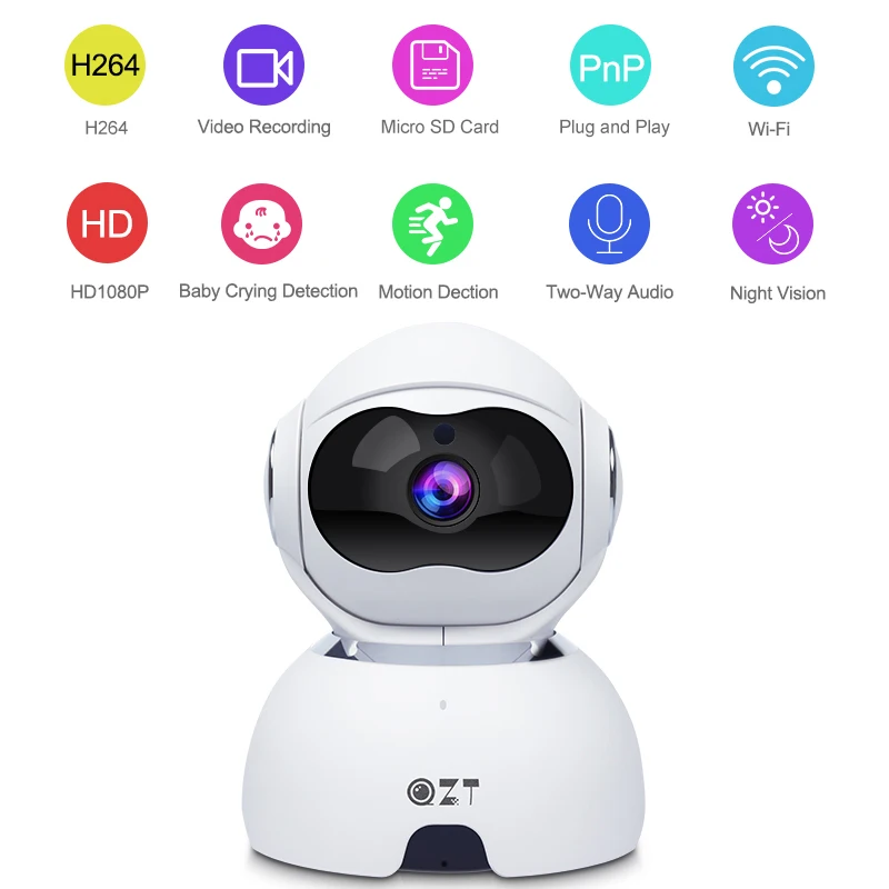 QZT Wireless WIFI IP Camera CCTV Home Security Camera Smart HD Camera IP