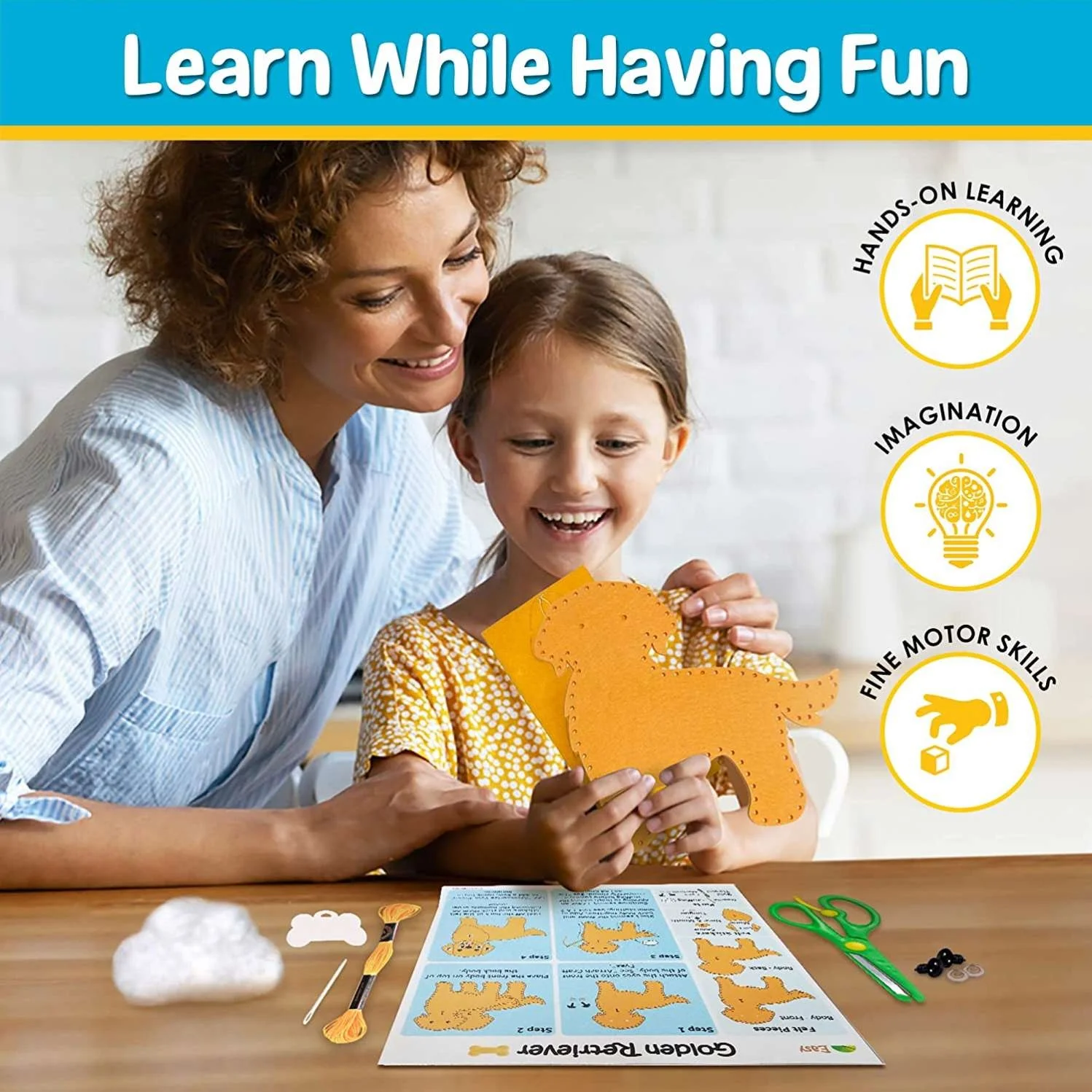 wholesale homeschool creative handmade activity small doll puppy dog arts and crafts sets felt diy toys for kids 6-12