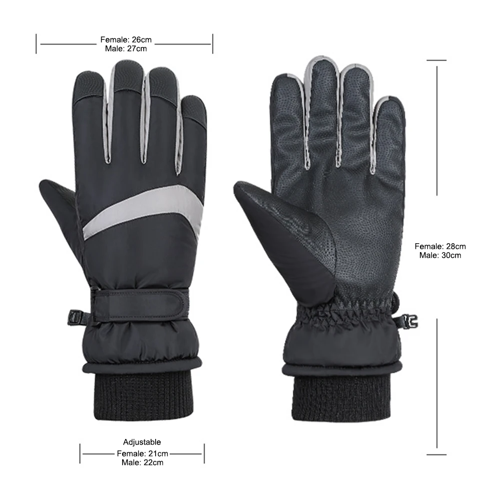 Thicken Warm Heated Nylon Winter Waterproof Snow Gloves Snowboard Ski Gloves