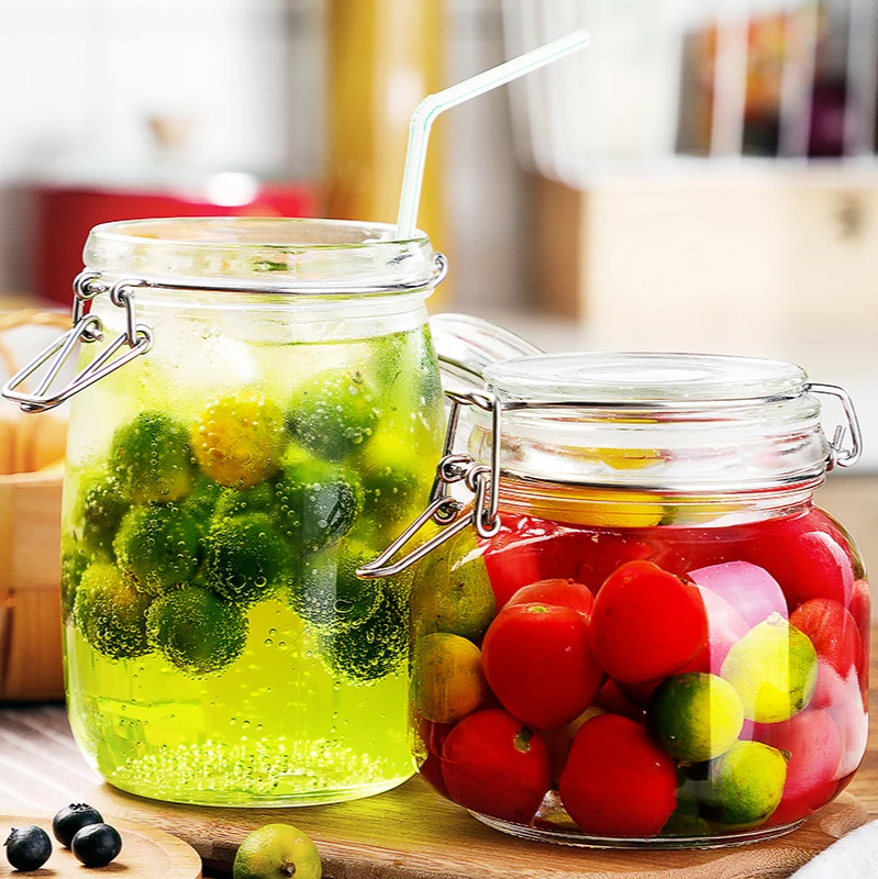 750ml Hot Selling Lead Free Metal Cover Straight Cylinder Glass Sealing Tank