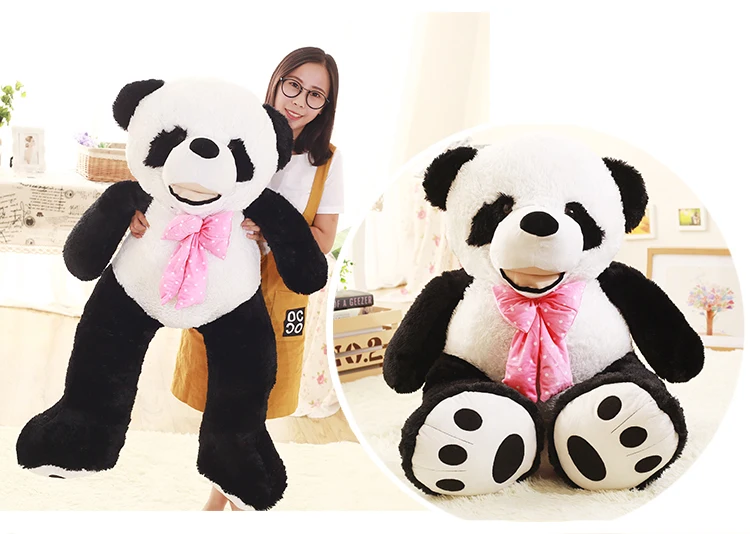 new sunrise custom made super lovely promotional soft stuffed big panda doll toy high quality plush giant panda hugging pillow