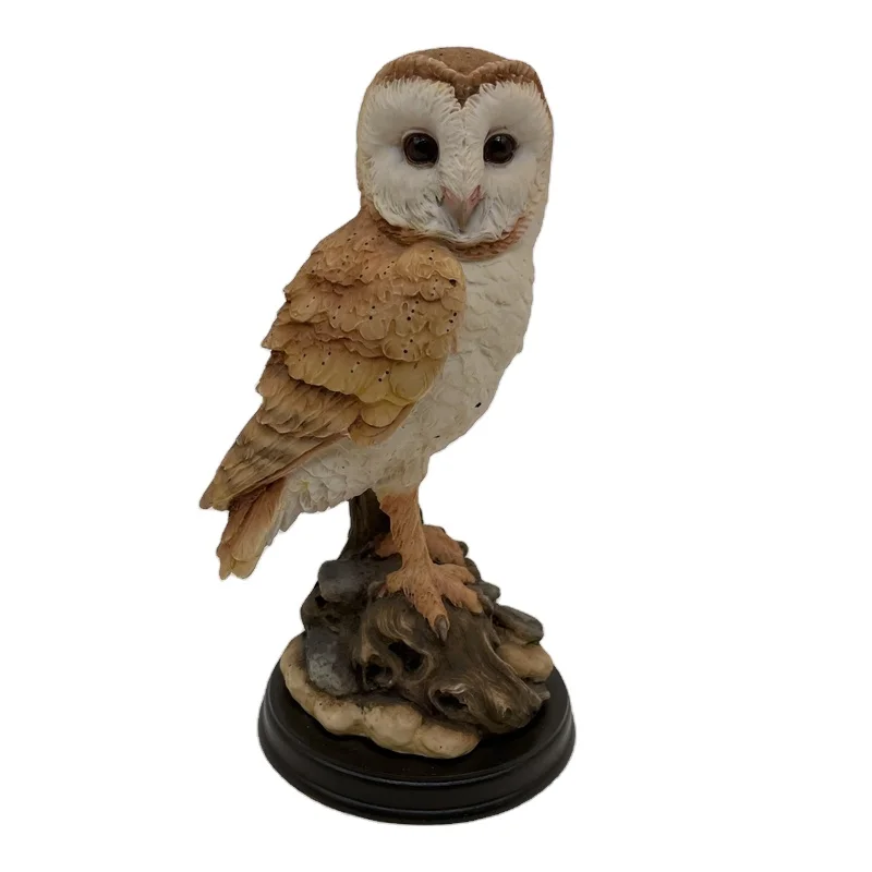 2021 hot selling  polyresin animal owl trunk figurine statue