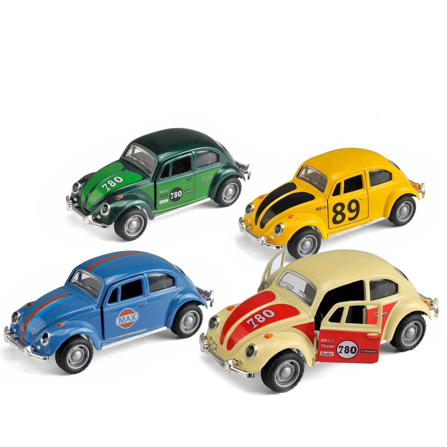 Popular Diecast Toy Vehicles 1/40pull back Beetle Car can open door Metal Model As Children Gifts
