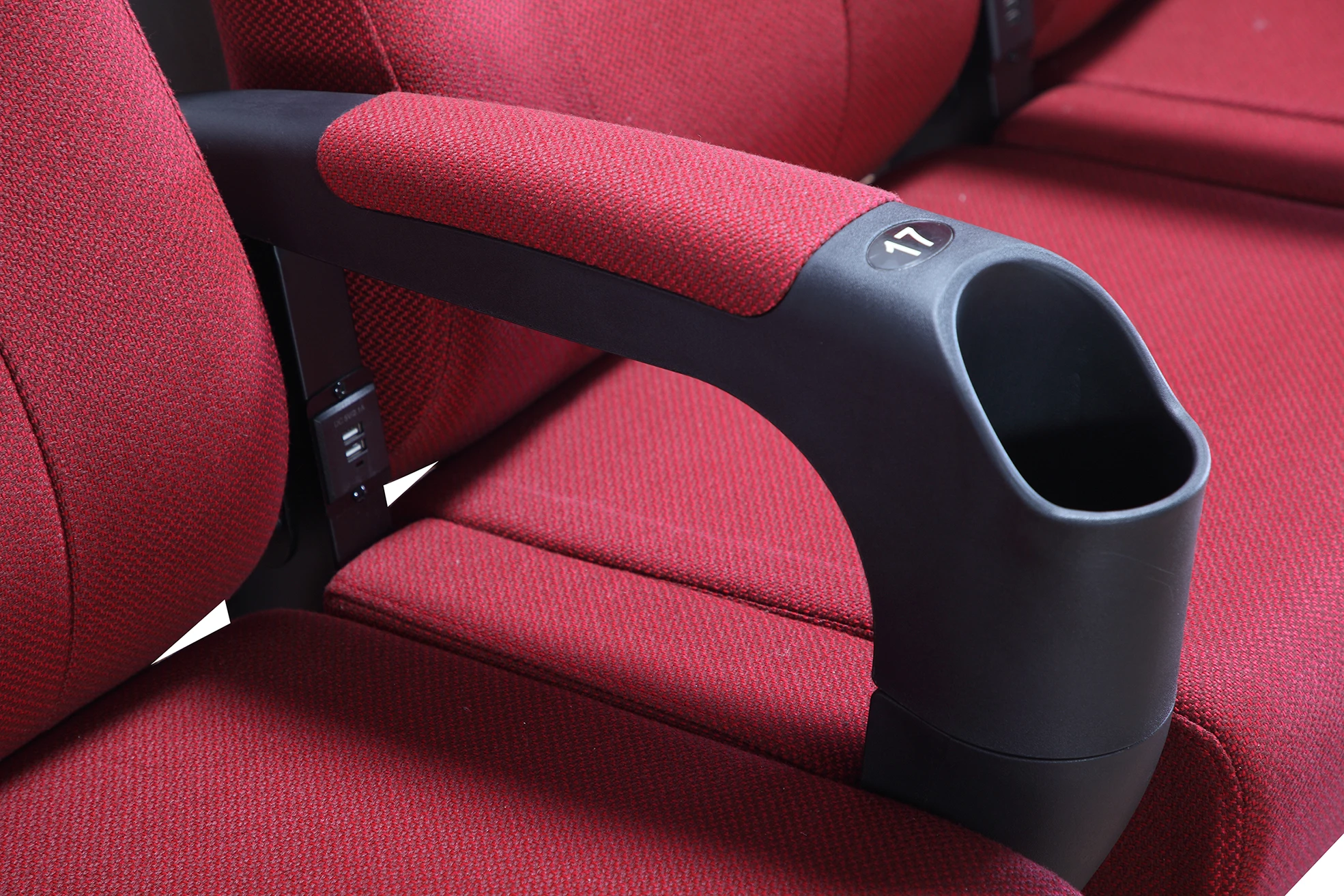 Cinema Chair with USB and  plug base Manufacturer Price For Fixed Seat Upholstered Cinema seat Theater Chairs For Project
