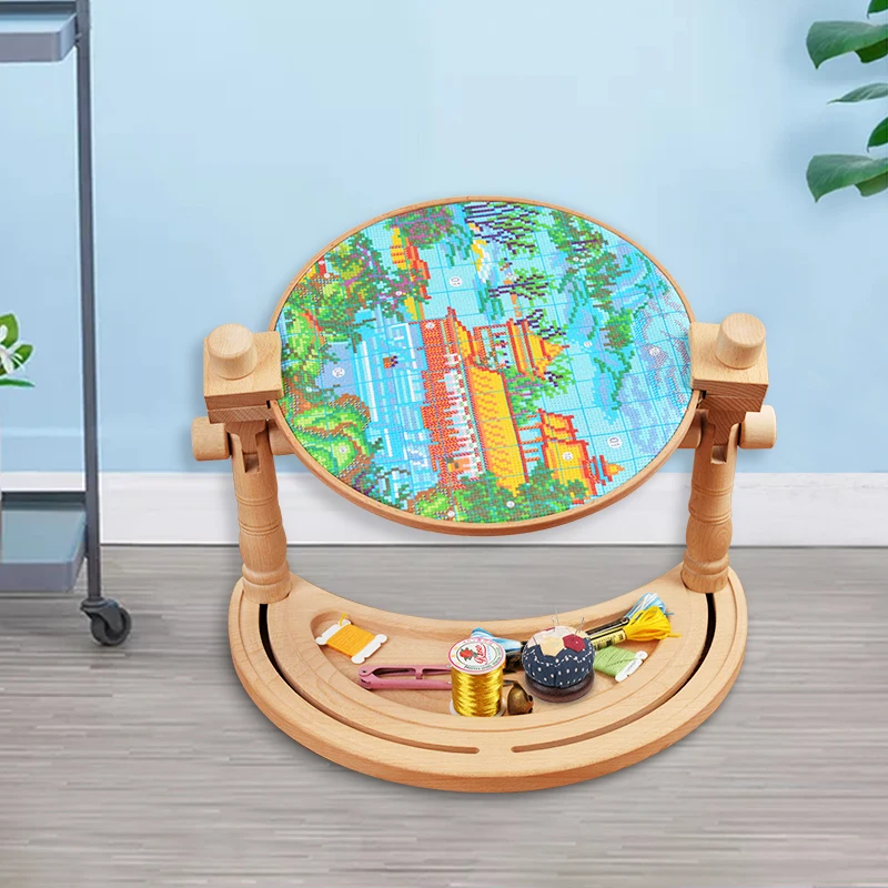 ODM&OEM Bay Bench Embroidery Frame Diy Needlework Cross Stich Embroidery Kit  Frame with Instructions Custom Folk Art Gifts