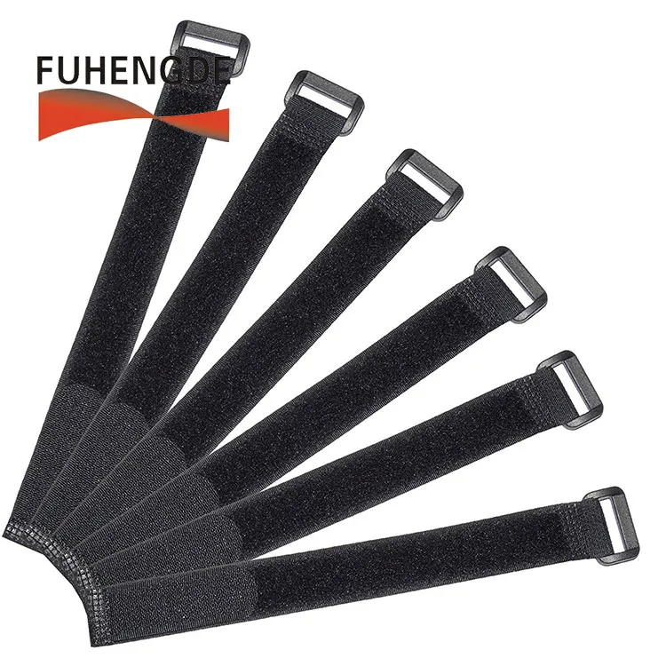 Non-Slip Buckle Cable Ties With Hook and Loop 25*300 mm Custom Size Anti-skid Battery Strap Ties With Logo Custom