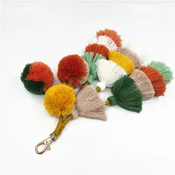 100% хлопок помпон кисточка брелок для плетеной сумки тоут