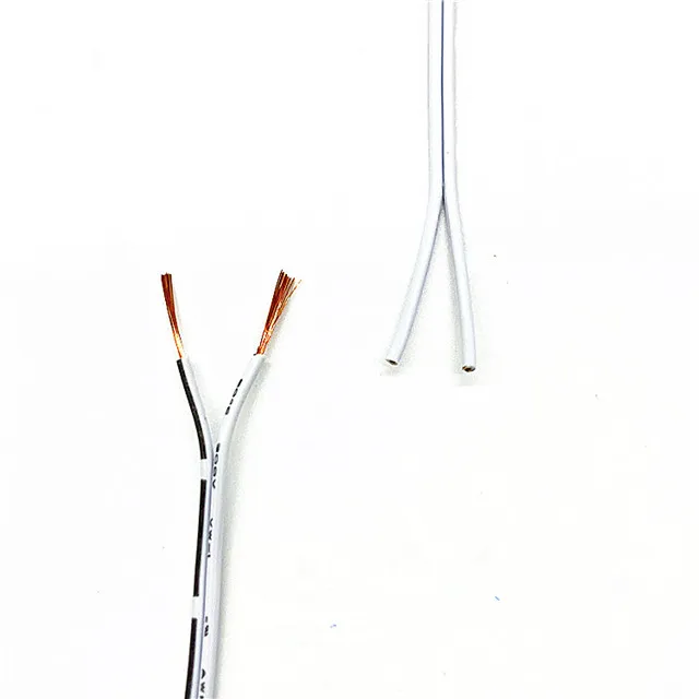 2468 20AWG 2-core White Dual-parallel 0.5m2 Power cable OD:1.9 x 3.8mm parallel cables
