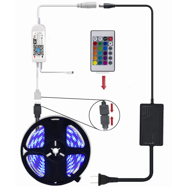 Dc12v 5050 3528 2835 Светодиодная лента с Bluetooth контроллером Wi-Fi контроллер смарт-лента 5 м 10