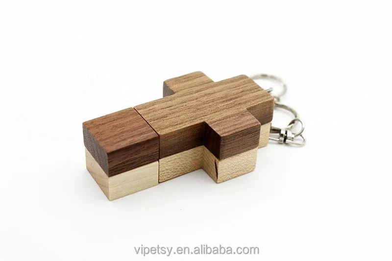 Оптовая продажа высокое качество U-диск в форме Креста USB-диск креативная личность твердая древесина можно настроить логотип
