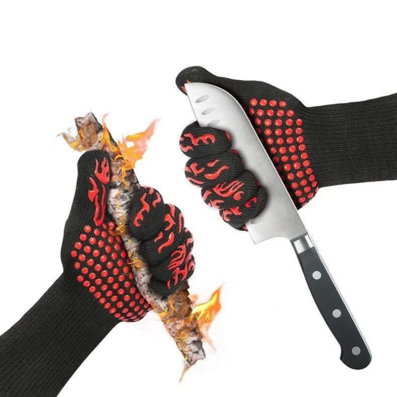 Microwave BBQ high-temperature resistant BBQ baking insulation with cotton silicone glove