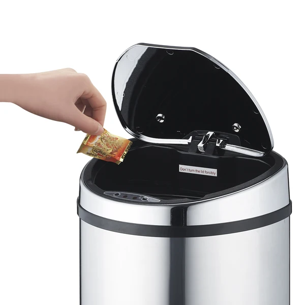 Semi Round Stainless steel bin 9L 12L 20L Automatic Smart Sensor Garbage Trash Bin Can Intelligent Trash