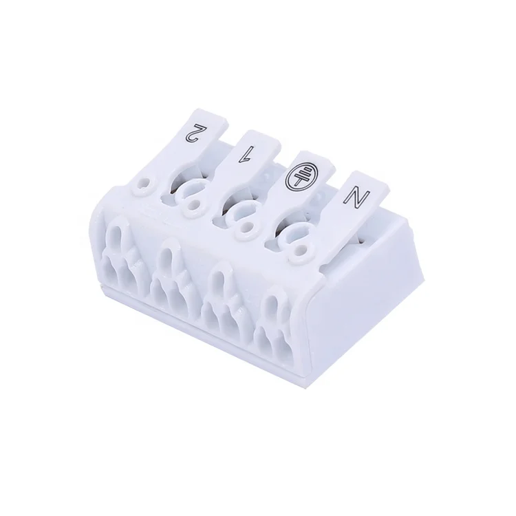 863 Small Electrical Quick Push Wire Connector 4 Pin 4 Holes Self-locking LED Lamp Light Terminal Block For Junction Box