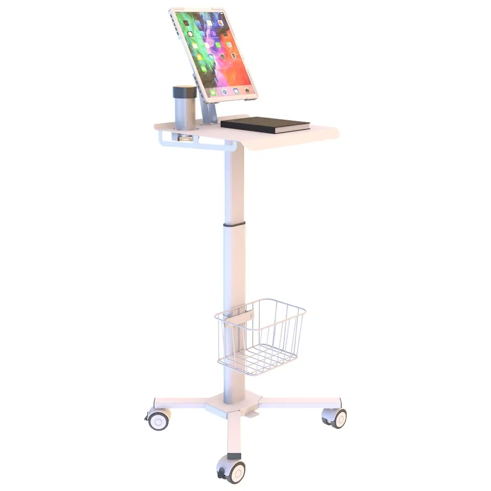 ABS Hospital medical trolley cart laptop computer cart dental clinic use with wheels brackets