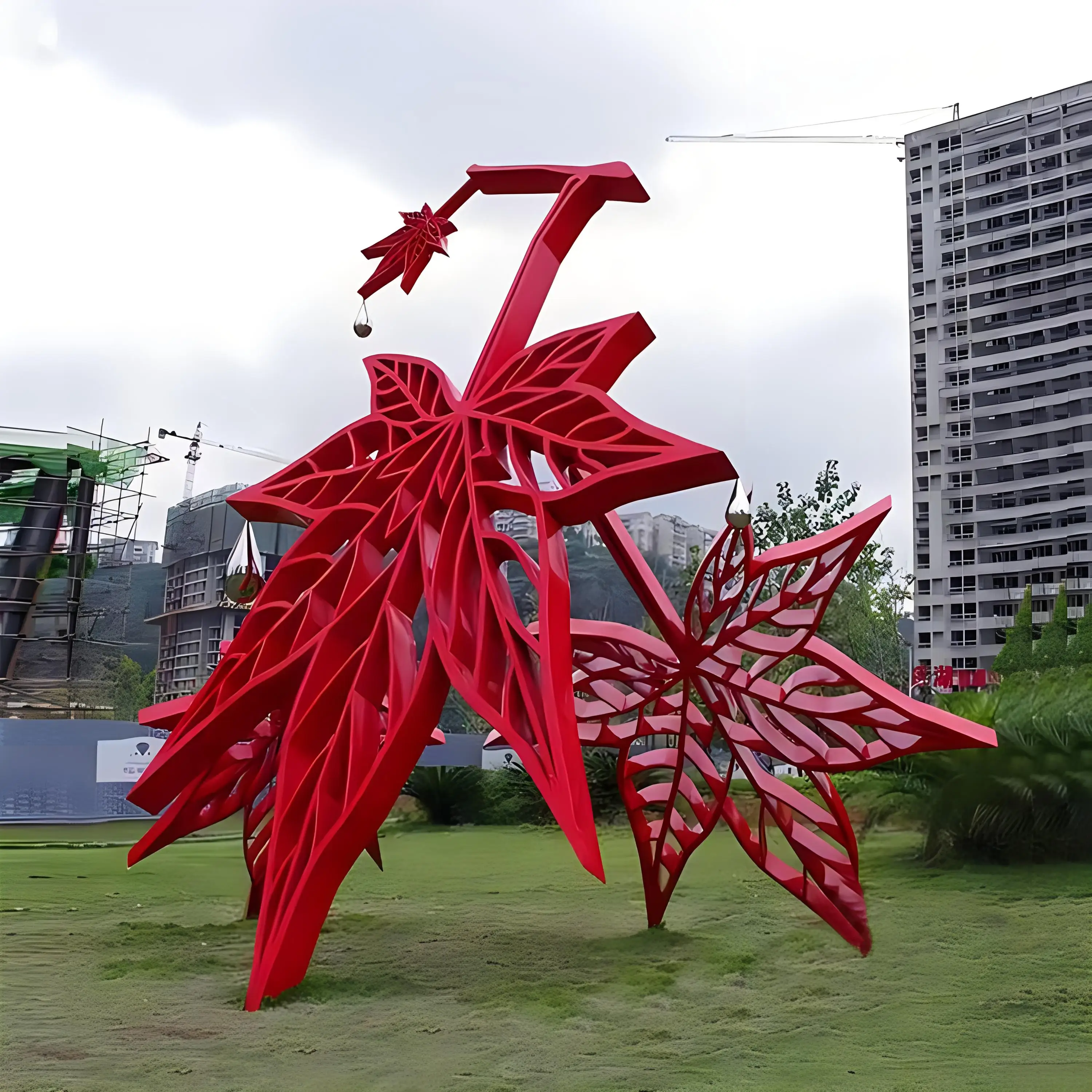 Large Outdoor Custom Mirror Polished Stainless Steel Jumping Elk Sculpture Deer Statue