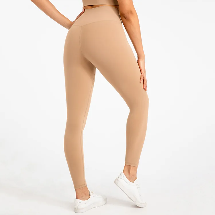 LQ0328 Lulu Buttery Soft Cross V Waist Yoga Leggings Cropped No Camel Toe Fitness Leggings